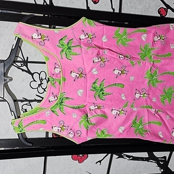 Vanity Collection Dancing Monkey Palm Tree Shift Dress Size Small - Picture 2 of 7